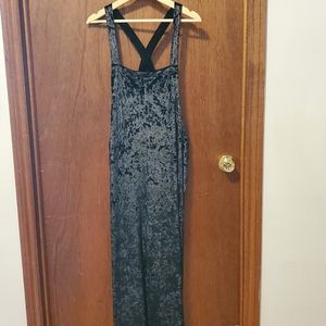 Crushed velvet overalls